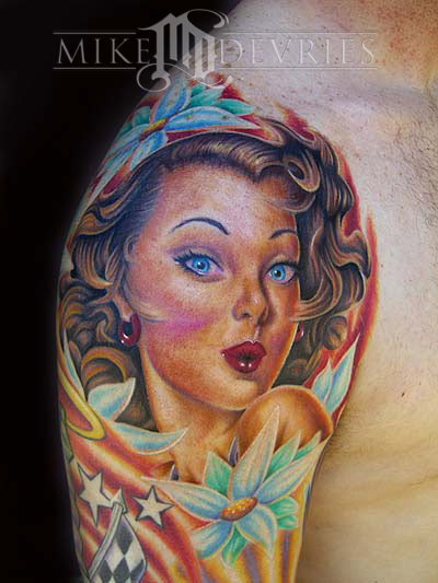 Mike DeVries  Tattoos  Portrait  Pin Up Girl Tattoo